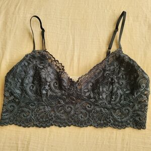 Lace Bralette in Deep Teal Size M